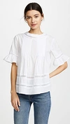 English Factory Lace Boho Blouse In Off White