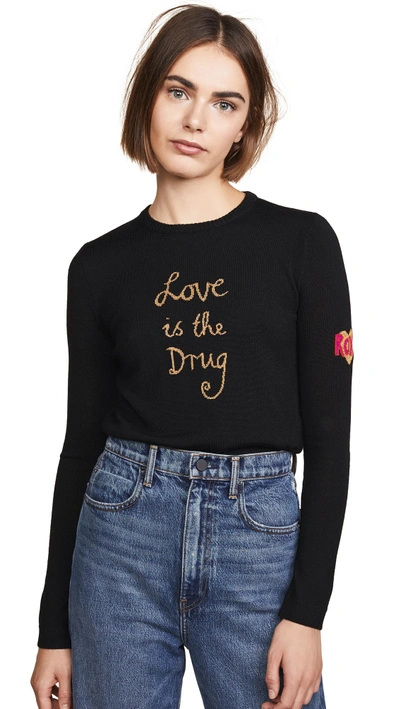 Bella Freud Love Is The Drug Wool-blend Sweater In Black