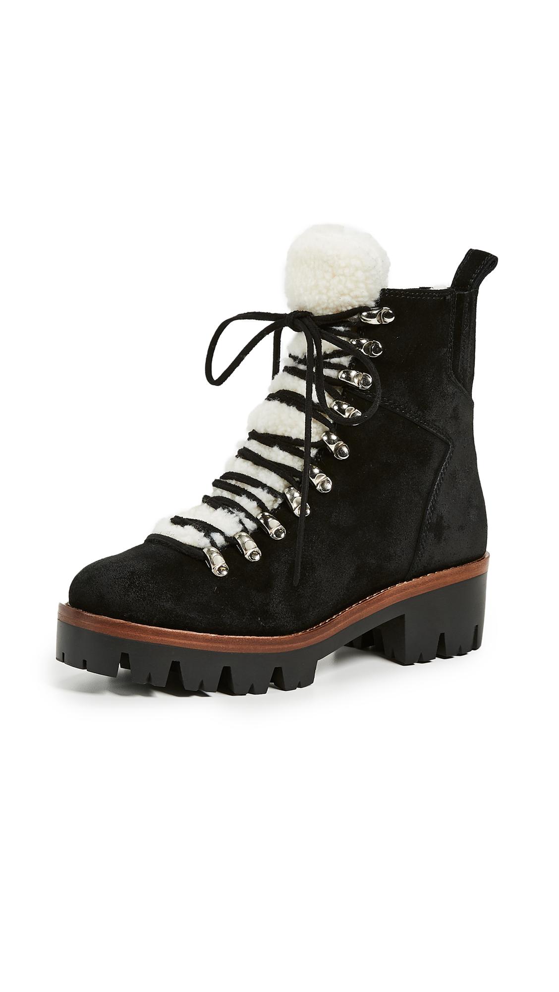 sherpa lace up boots