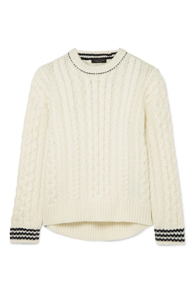 Rag & Bone Brighton Cable-knit Wool Sweater In Ivory