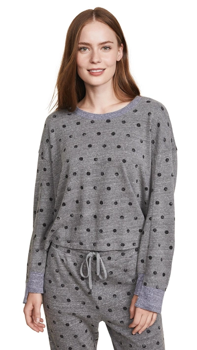 Splendid Paint Dot Sweatshirt In Heather Grey