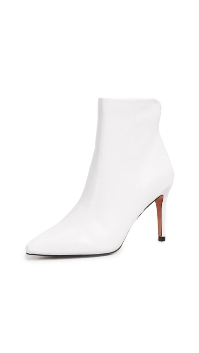Steven Leila Pointed Toe Booties In White