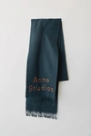 Acne Studios Skinny Logo Scarf Dark Blue