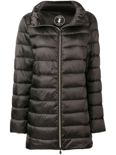 Save The Duck Zipped Padded Coat - Brown