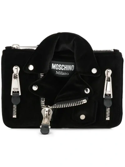 Moschino Small Biker Clutch Bag - Black