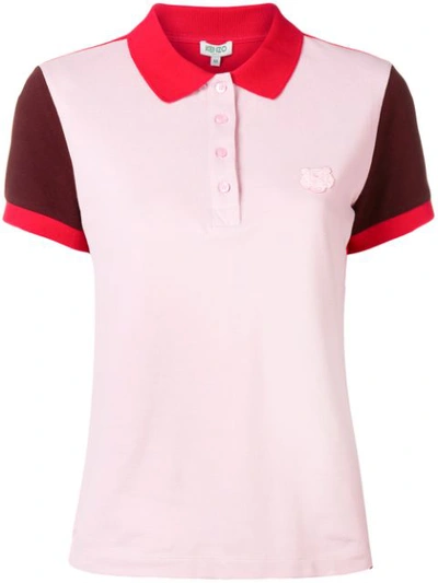 Kenzo Embroidered Tiger Logo Polo Shirt In Pink