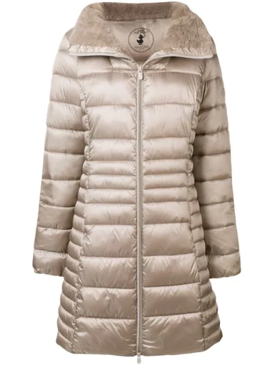 Save The Duck Zipped Padded Coat - Grey