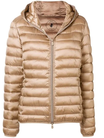 Save The Duck Zipped Padded Jacket In Neutrals