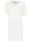 Andrea Bogosian Short Sleeved Shift Dress In White