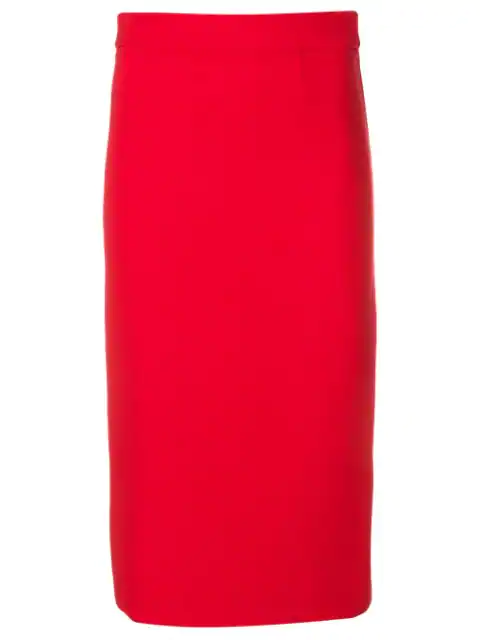 P.a.r.o.s.h. Plain Pencil Skirt In Red | ModeSens