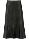 Clé Pleated Midi Skirt In Black