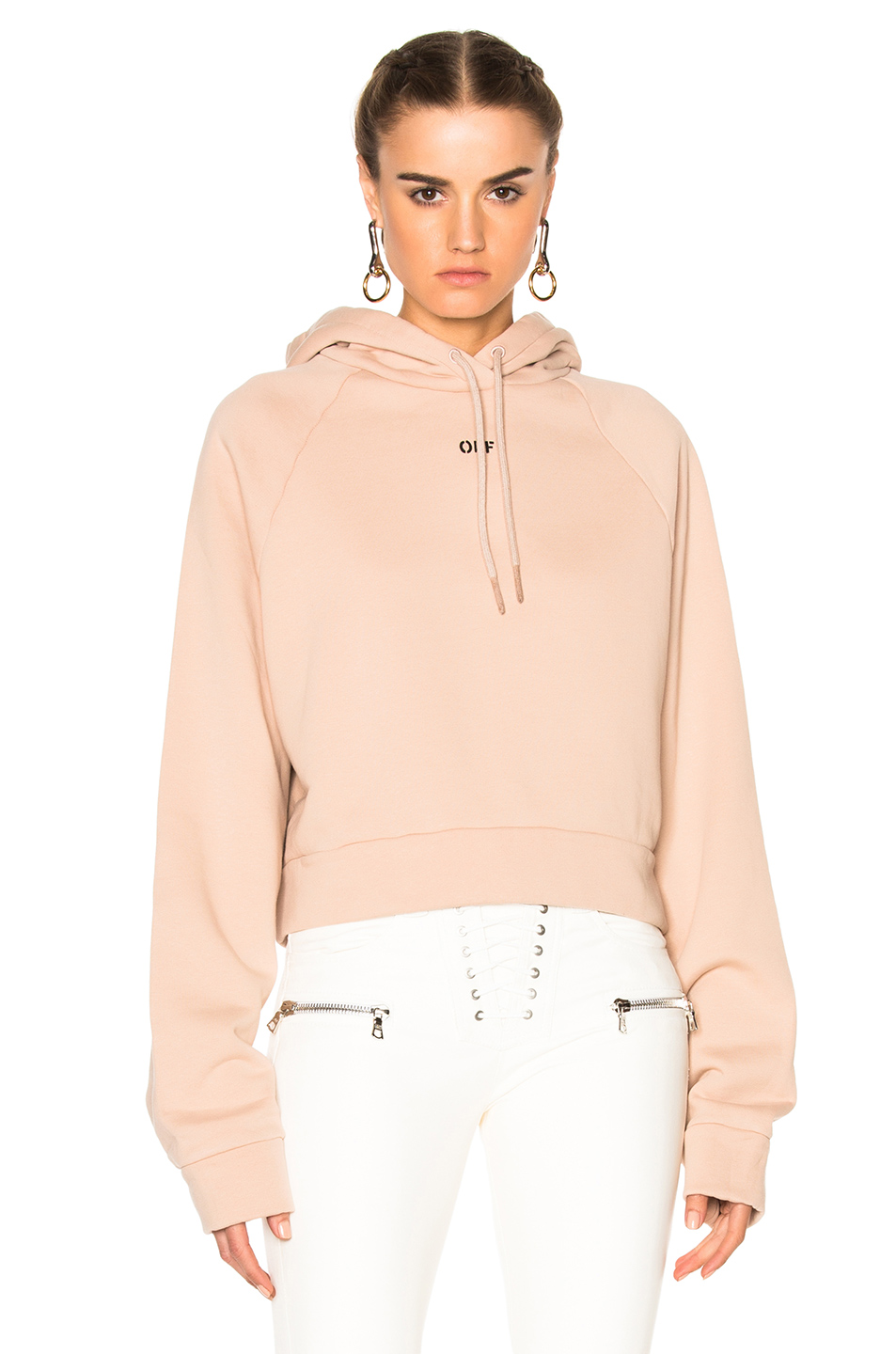 Off-white Off Stamp Hoodie In Nude & Black | ModeSens
