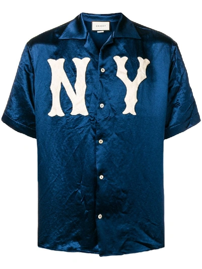 Gucci Ny Yankees™ Patch Bowling Shirt - Blue