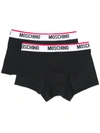 Moschino Two-pack Logo Briefs In Black