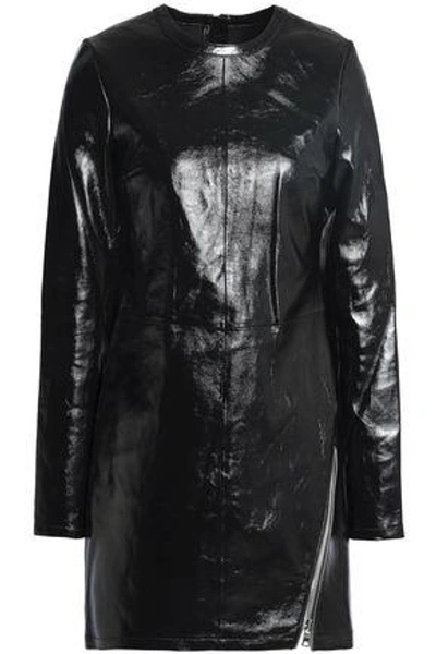 Rta Zip-detailed Leather Mini Dress In Black