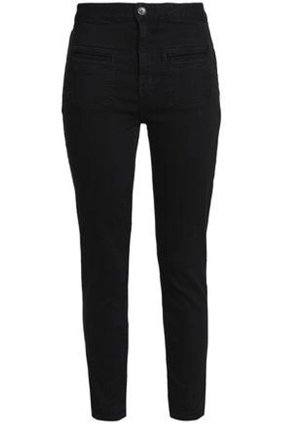 Equipment Woman Cropped High-rise Skinny Jeans Black