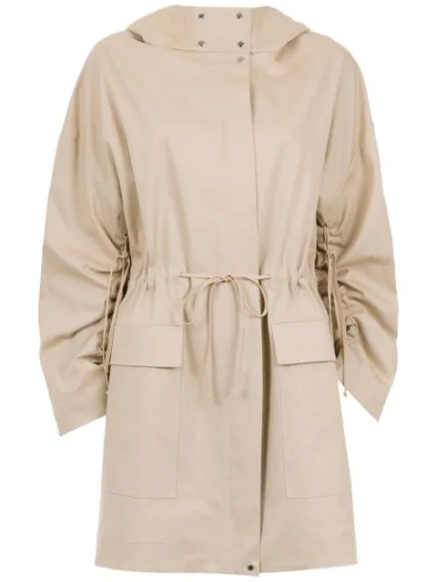 Gloria Coelho Hooded Coat In Neutrals | ModeSens