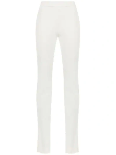 Gloria Coelho High Waist Flared Pants In White