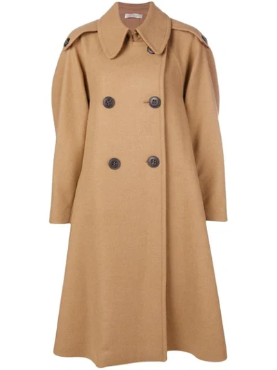 Mantù Double Breasted Trench Coat In Brown