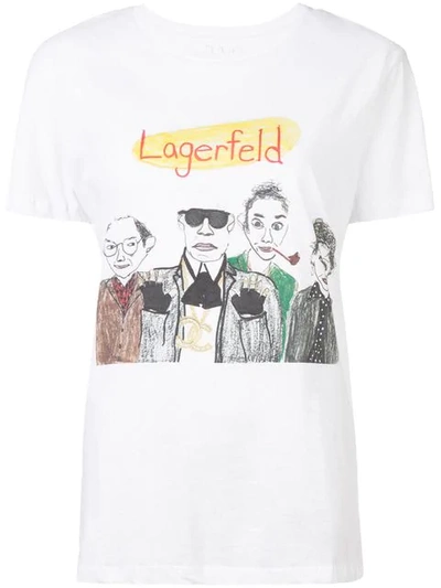 Unfortunate Portrait Lagerfeld T-shirt In White