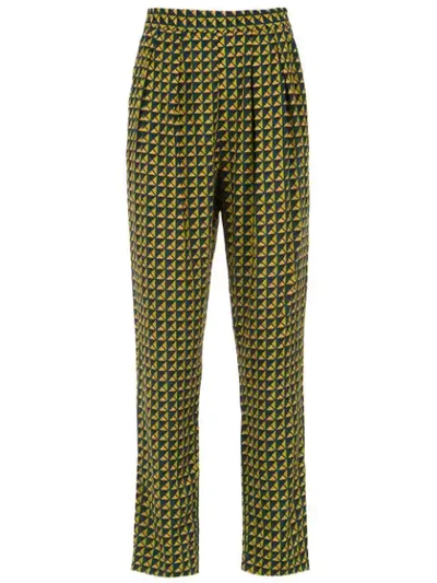 Andrea Marques Printed Straight Trousers - Green