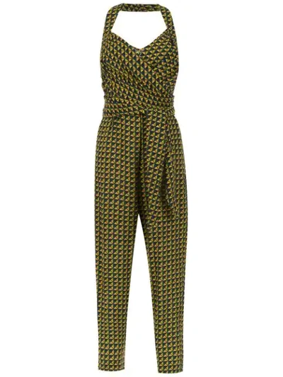 Andrea Marques Printed Jumpsuit In Green