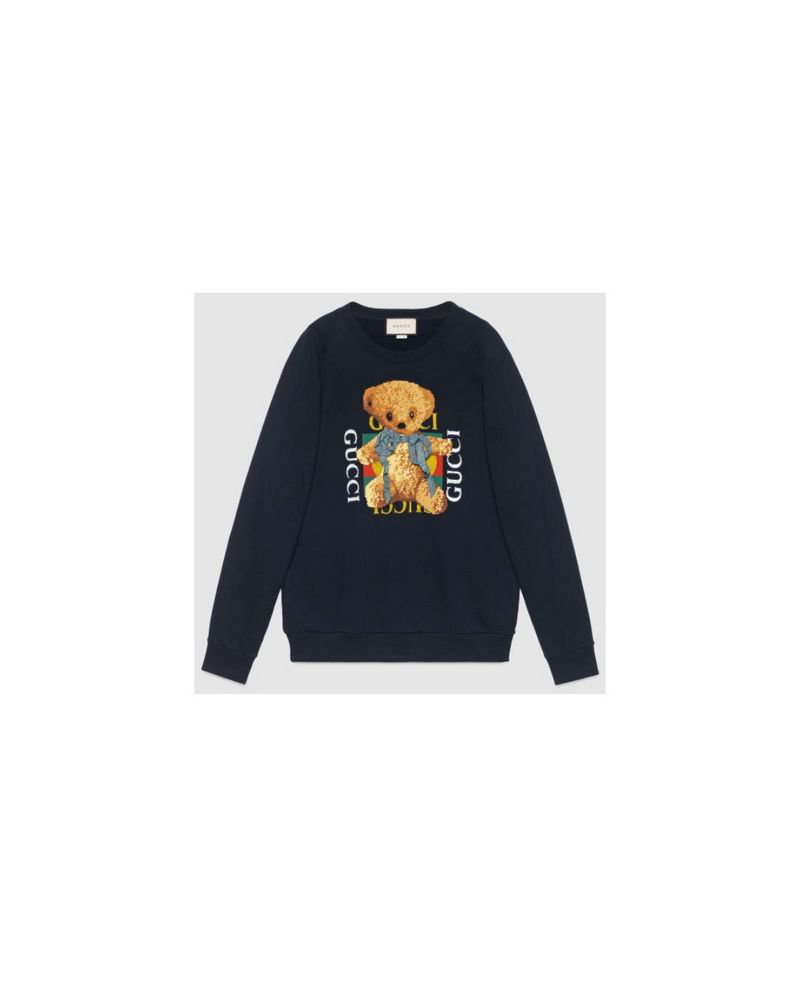 Fashion Concierge Vip Gucci - Logo Sweatshirt With Teddy Bear In Black |  ModeSens