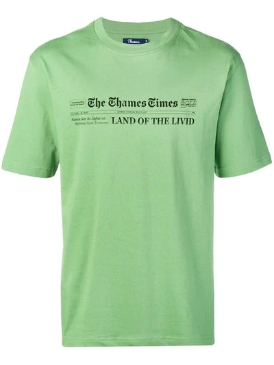 Thames Logo Print T-shirt - Green