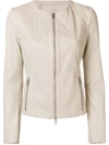 Drome Leather Cropped Jacket - Nude & Neutrals