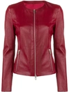Drome Leather Cropped Jacket - Red