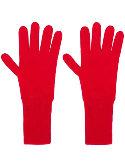 Allude Knit Gloves In Red