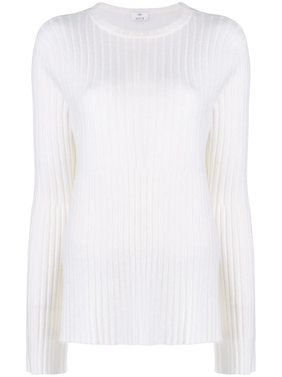 Allude Ribbed Knit Sweater - White