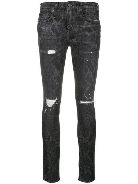 R13 Distressed Skinny Jeans In Black | ModeSens