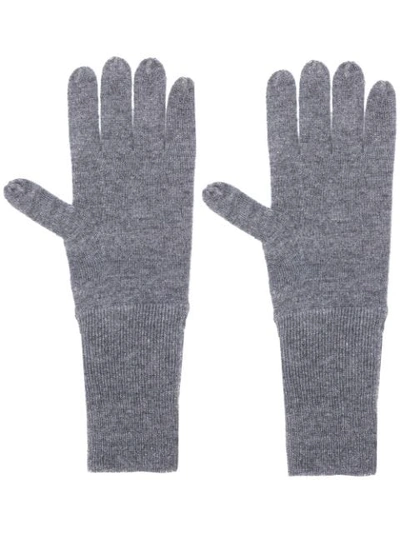 Allude Knit Gloves In Grey