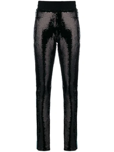Chiara Ferragni Sequinned Skinny Trousers In Black