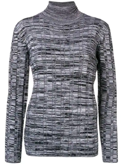 Marni Grey Melange Polo Neck In Black