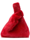 Simonetta Ravizza Mini Fur Tote Bag In Red