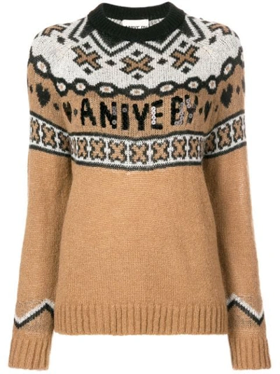 Aniye By Logo Knit Sweater - Neutrals