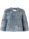 Sword 6.6.44 S.w.o.r.d 6.6.44 Cropped Fur Jacket - Blue In Azzurro