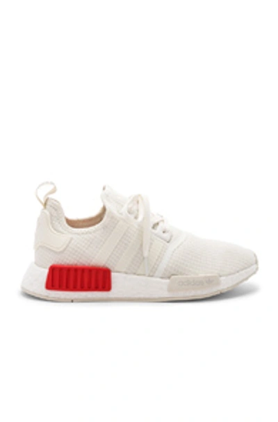 Adidas Originals Nmd R1 In Off White & Off White & Lush Red