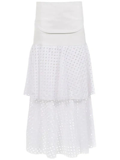 Andrea Bogosian Layered Midi Skirt In White