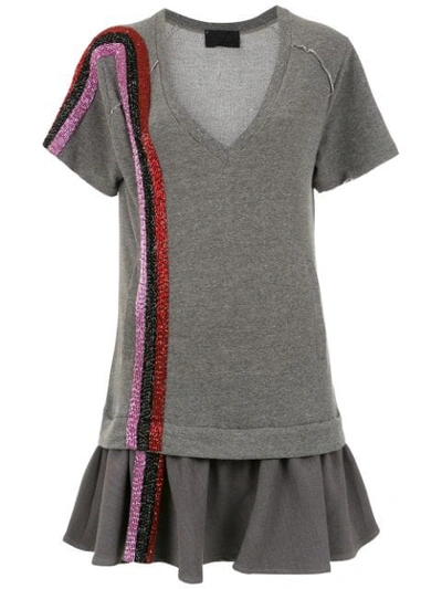 Andrea Bogosian Embroidered Dress In Grey