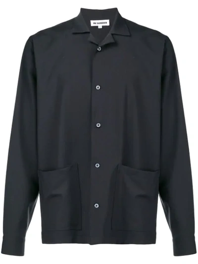 Jil Sander Lapel Collar Shirt - Black