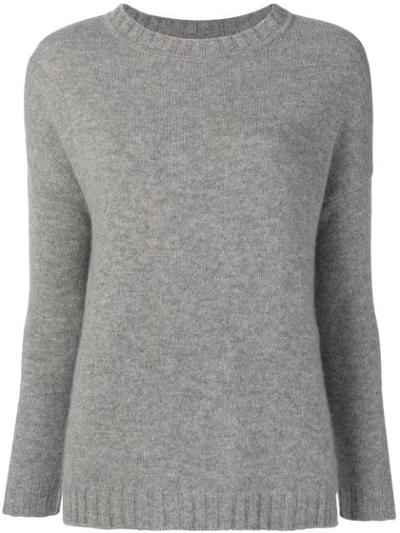 Allude Crew Neck Sweater In Grey