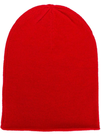 Allude Fine Knit Beanie - Red In Red