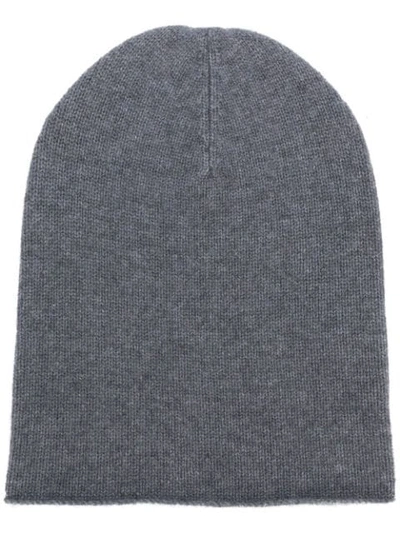 Allude Fine Knit Beanie - Grey In Grey