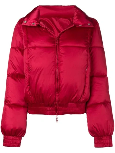 Pinko Padded Bomber Jacket In Red