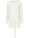Tibi Drawstring Detail Jumper - White