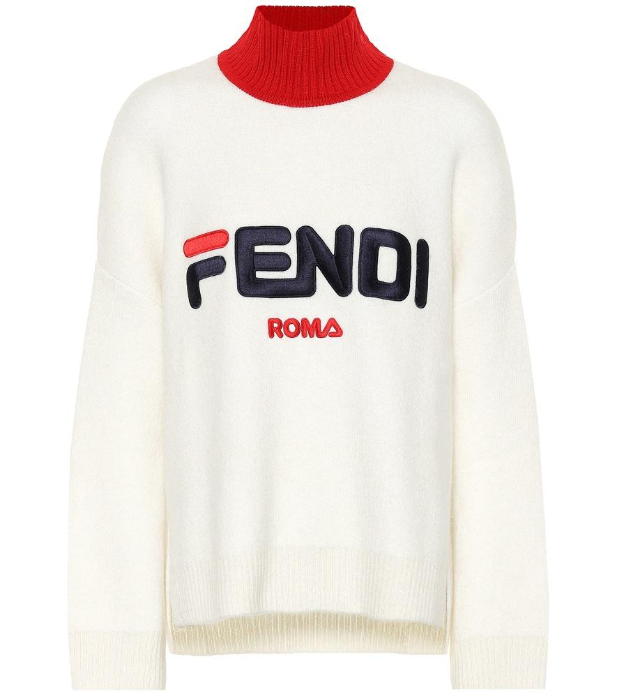 Fendi X Fila Wool And Cashmere Sweater In White | ModeSens