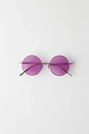 Acne Studios Round Sunglasses Silver Satin/purple